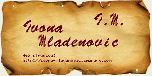 Ivona Mladenović vizit kartica